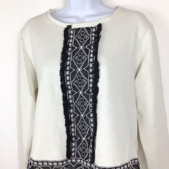 Scotch & Soda Maison Scotch Lace Inset Crewneck Sweatshirt size P - Picture 2 of 5